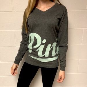 PINK gray long sleeve XS